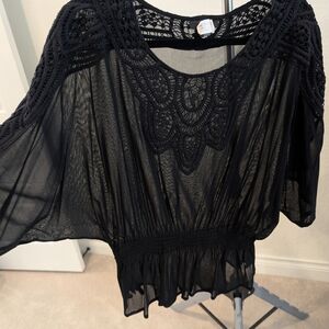 Alfani black Lace Blouse